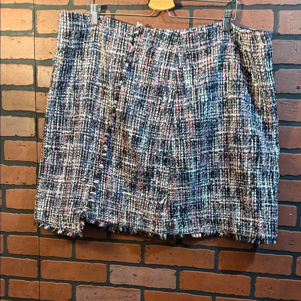 LOFT Multicolor Tweed Mini Skirt